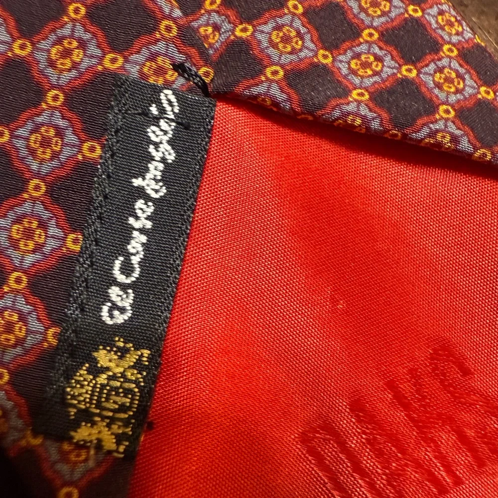 Daks London‎ Red and Black Patterned Men's Tie 60” long Silk